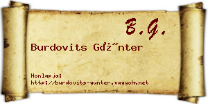 Burdovits Günter névjegykártya